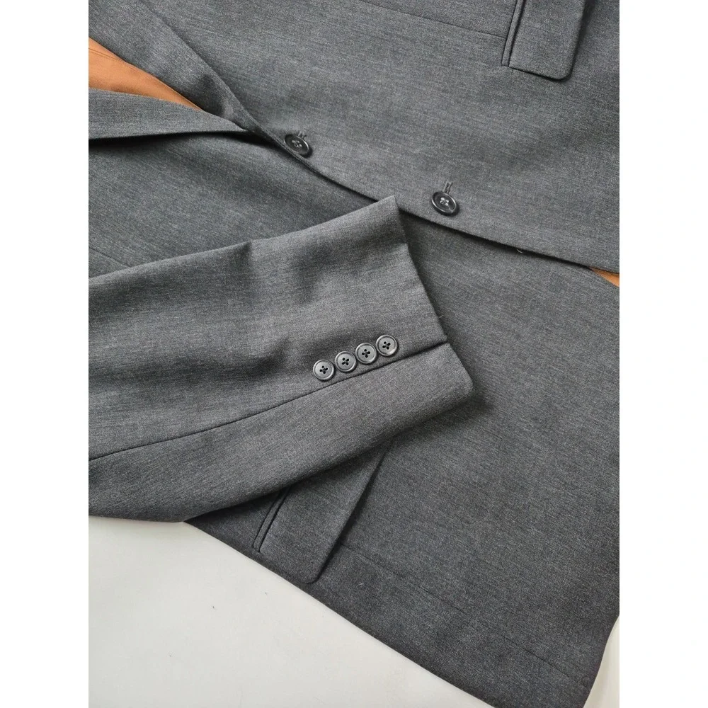 Jos A Bank Joseph Mens Slim Fit Wool Sports Coat 42R Gray 2 Button Blazer